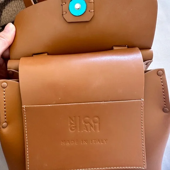 NICOGIANI MINI LEATHER BACKPACK, made in Italy display picture 2